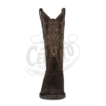 Los Altos Men Python Nobuck Brown 94N5707 Snip Toe Boots