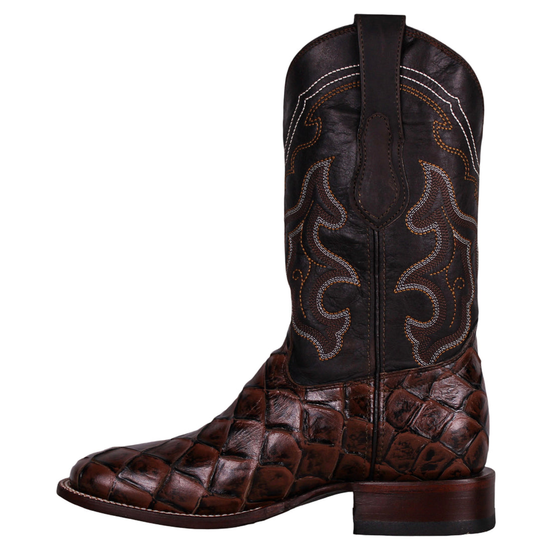 Cerrito Men Print Pirarucu Cafe ISB310C Square Toe Boot