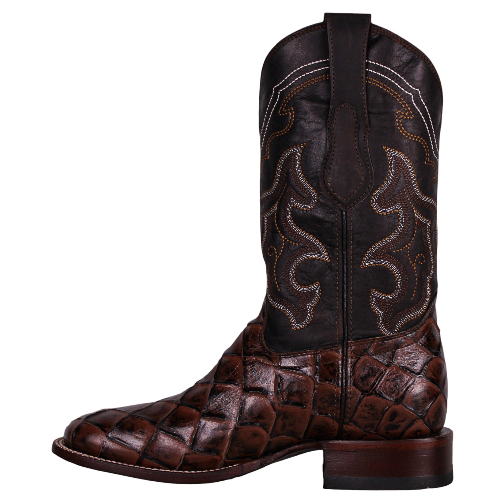 Cerrito Men Print Pirarucu Cafe ISB310C Square Toe Boot