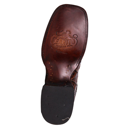 Cerrito Men Print Pirarucu Cafe ISB310C Square Toe Boot