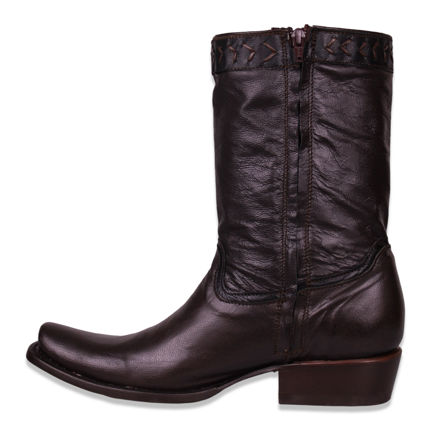 Goldrush MN Leather Zip. Boot FA003 Brown