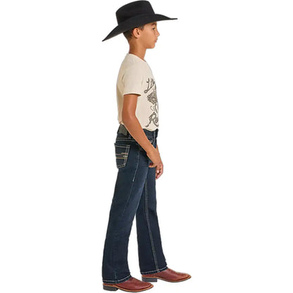 Rock &amp; Roll Kids Tri Color Emb Denim Slim Fit Jean BB1RD02485