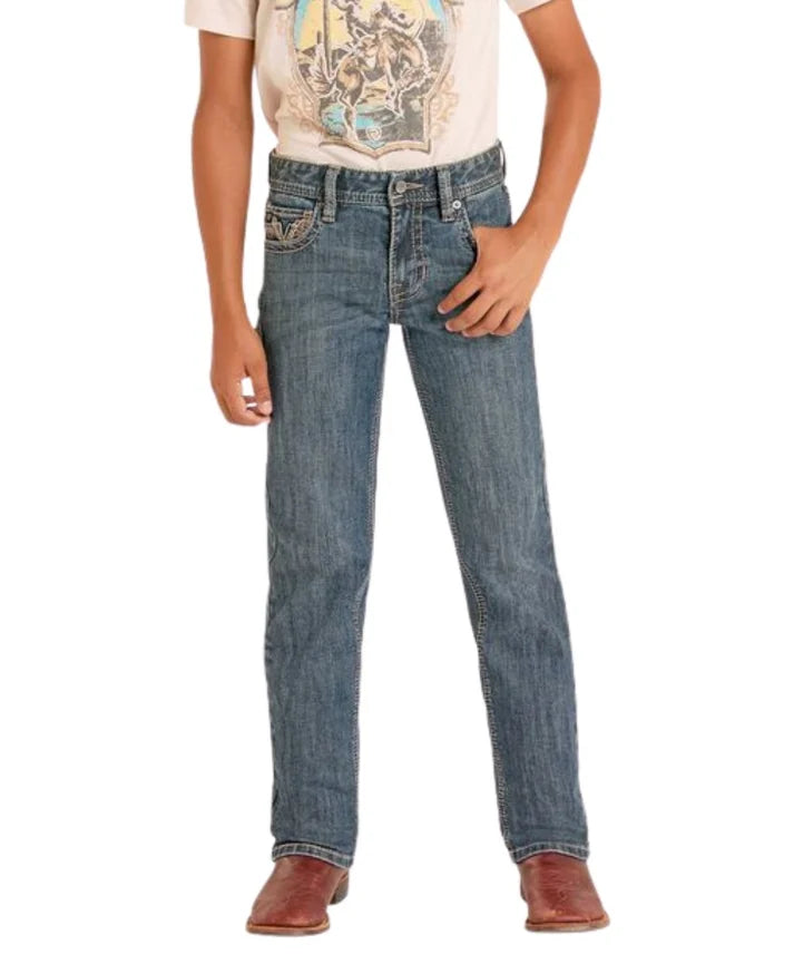 Rock &amp; Roll Kids Dark Vintage Feather Stitch EMB BB1RD09184