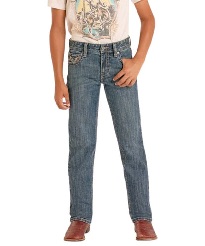 Rock &amp; Roll Kids Dark Vintage Feather Stitch EMB BB1RD09184