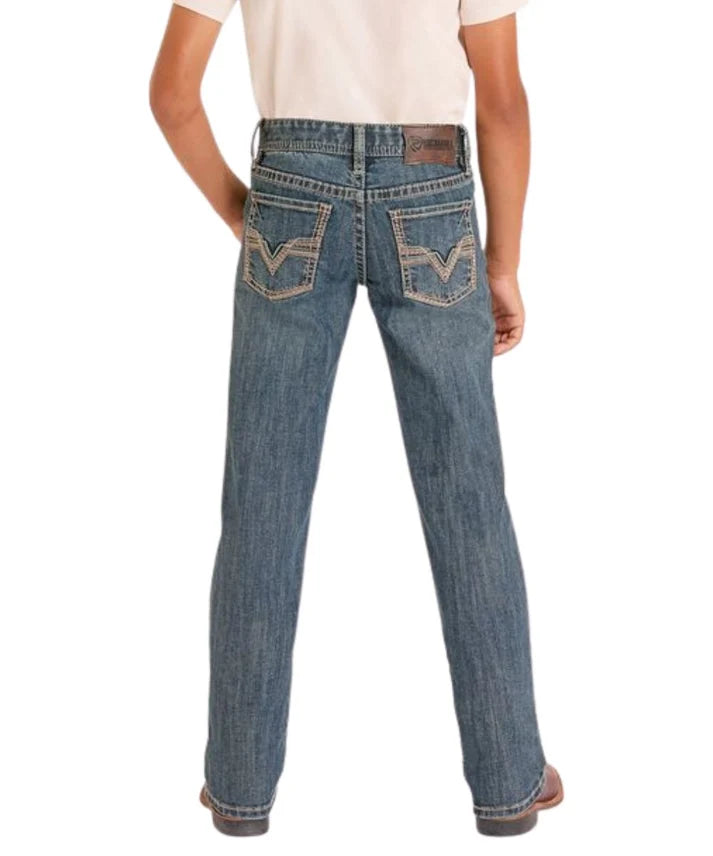 Rock &amp; Roll Kids Dark Vintage Feather Stitch EMB BB1RD09184
