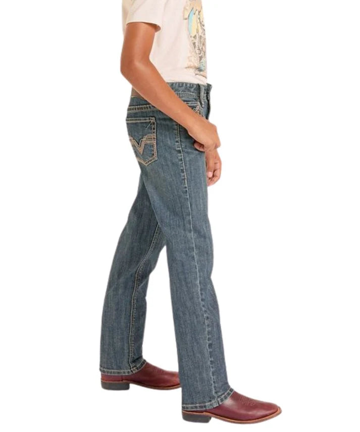 Rock &amp; Roll Kids Dark Vintage Feather Stitch EMB BB1RD09184