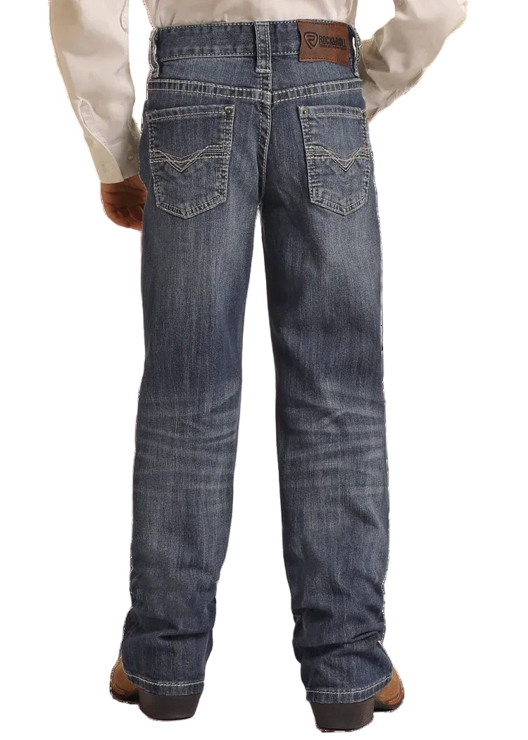 Rock &amp; Roll Kids Regular Fit Top-Stitching Bootcut Jeans BB_3482