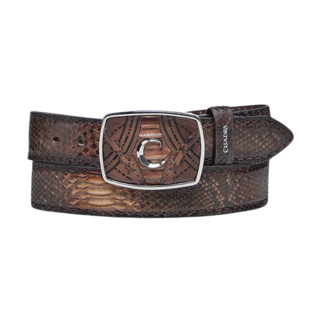 Cuadra MN Python Laser Belt CV464PH Chocolate