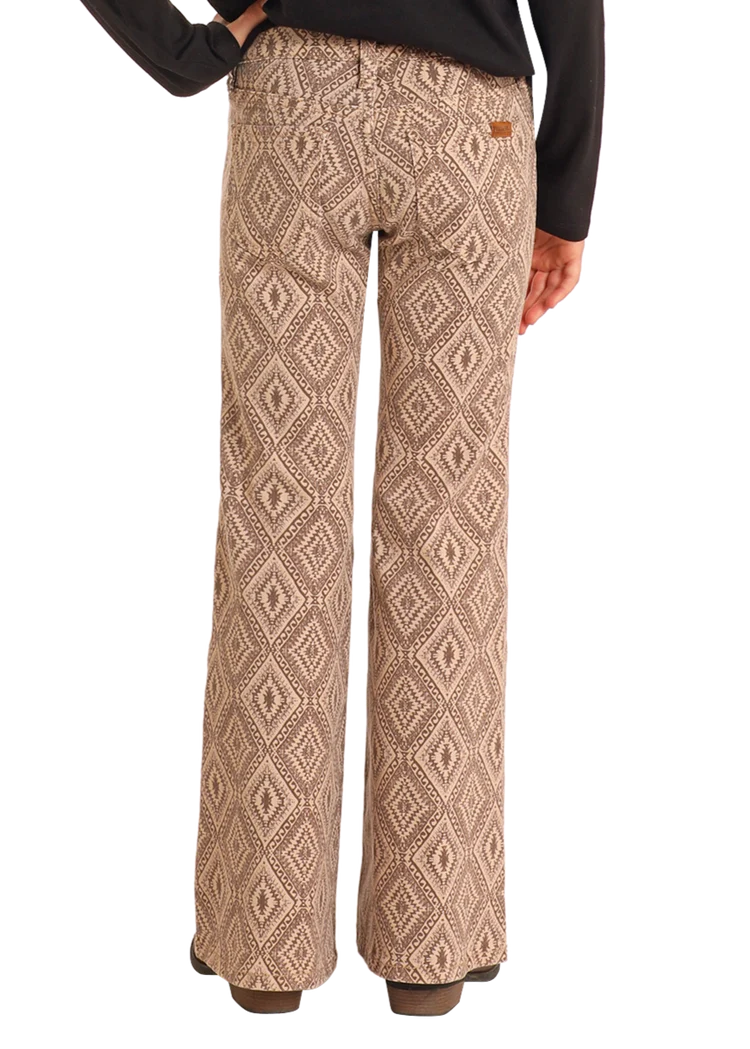 Rock &amp; Roll Kids Tan Aztec Button Flare Jeans BG6PD05305