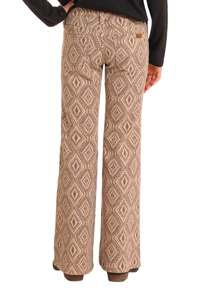 Rock &amp; Roll Kids Tan Aztec Button Flare Jeans BG6PD05305