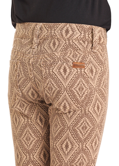 Rock &amp; Roll Kids Tan Aztec Button Flare Jeans BG6PD05305