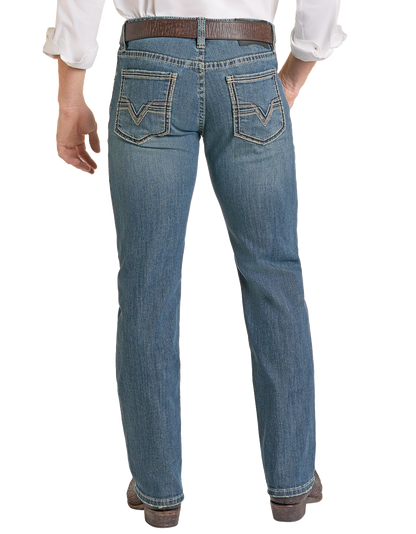 Rock &amp; Roll Men Stitch Revolver Slim Straight Jeans BM1RD03675