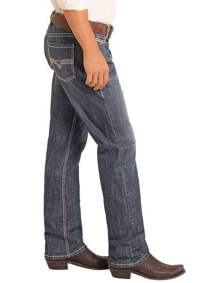 Rock &amp; Roll Men Double Barrel Stackable Bootcut Jeans  BMTBD04809
