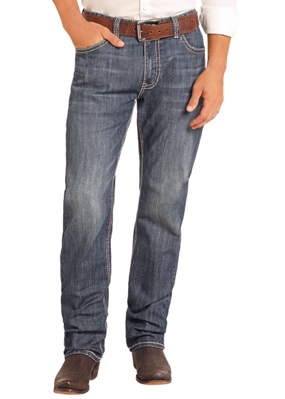 Rock &amp; Roll Men Double Barrel Stackable Bootcut Jeans  BMTBD04809