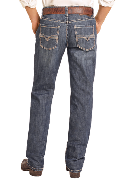 Rock &amp; Roll Men Double Barrel Stackable Bootcut Jeans  BMTBD04809