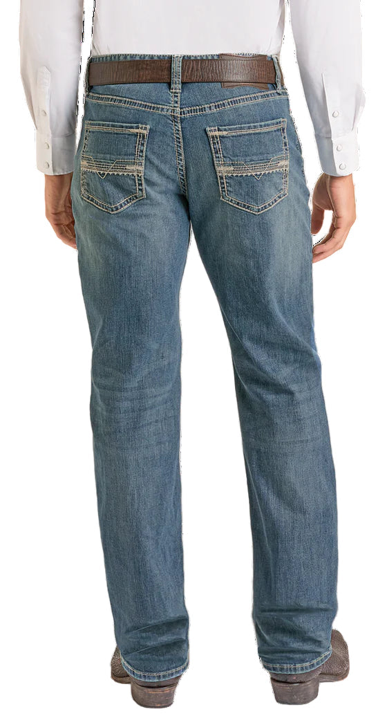 Rock &amp; Roll Men Relaxed Ladder Stitch Jeans BMTBD07351