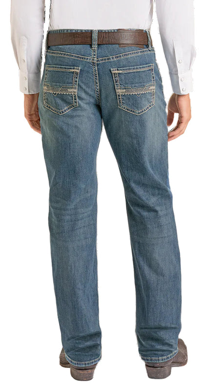 Rock &amp; Roll Men Relaxed Ladder Stitch Jeans BMTBD07351