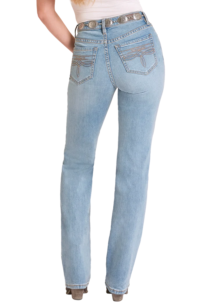 Rock &amp; Roll High Rise Distressed Modest Bootcut Jeans BW1HD09079