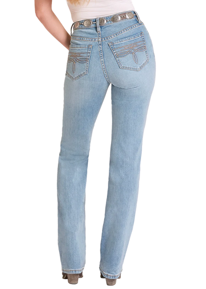 Rock &amp; Roll High Rise Distressed Modest Bootcut Jeans BW1HD09079
