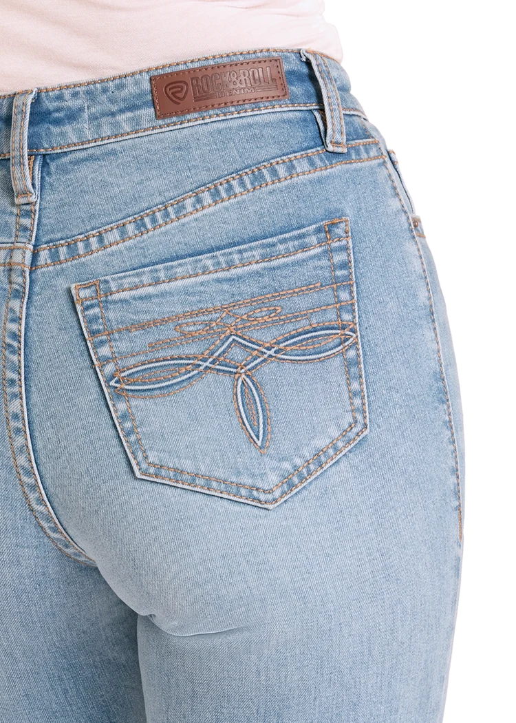 Rock &amp; Roll High Rise Distressed Modest Bootcut Jeans BW1HD09079