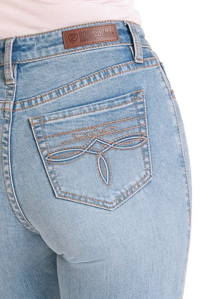 Rock &amp; Roll High Rise Distressed Modest Bootcut Jeans BW1HD09079