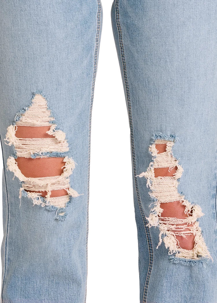 Rock &amp; Roll High Rise Distressed Modest Bootcut Jeans BW1HD09079