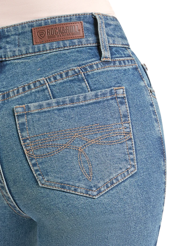 Rock &amp; Roll Women High Rise Double Coin Pocket Bootcut Jeans BW4HD09084