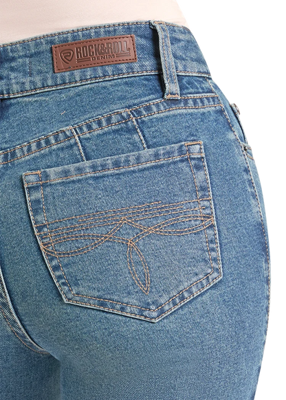 Rock &amp; Roll Women High Rise Double Coin Pocket Bootcut Jeans BW4HD09084