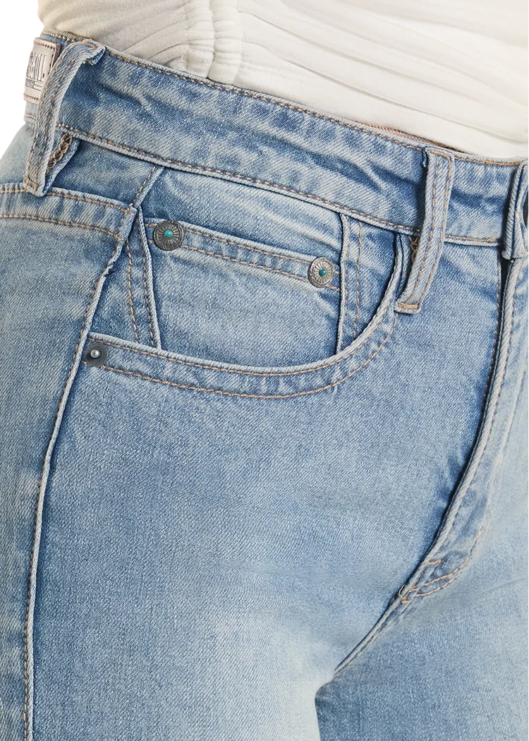 Rock &amp; Roll Women Mid Rise Coin Pocket Denim Trousers Jean BW5MD09089