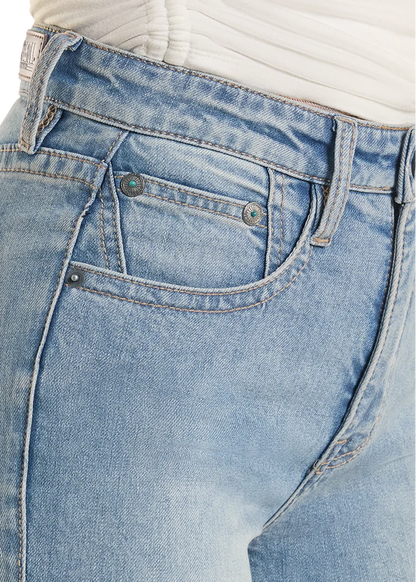 Rock &amp; Roll Women Mid Rise Coin Pocket Denim Trousers Jean BW5MD09089