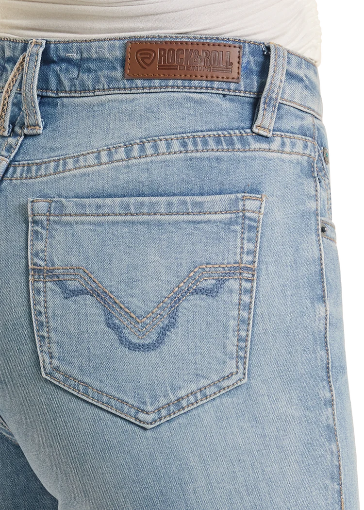 Rock &amp; Roll Women Mid Rise Coin Pocket Denim Trousers Jean BW5MD09089