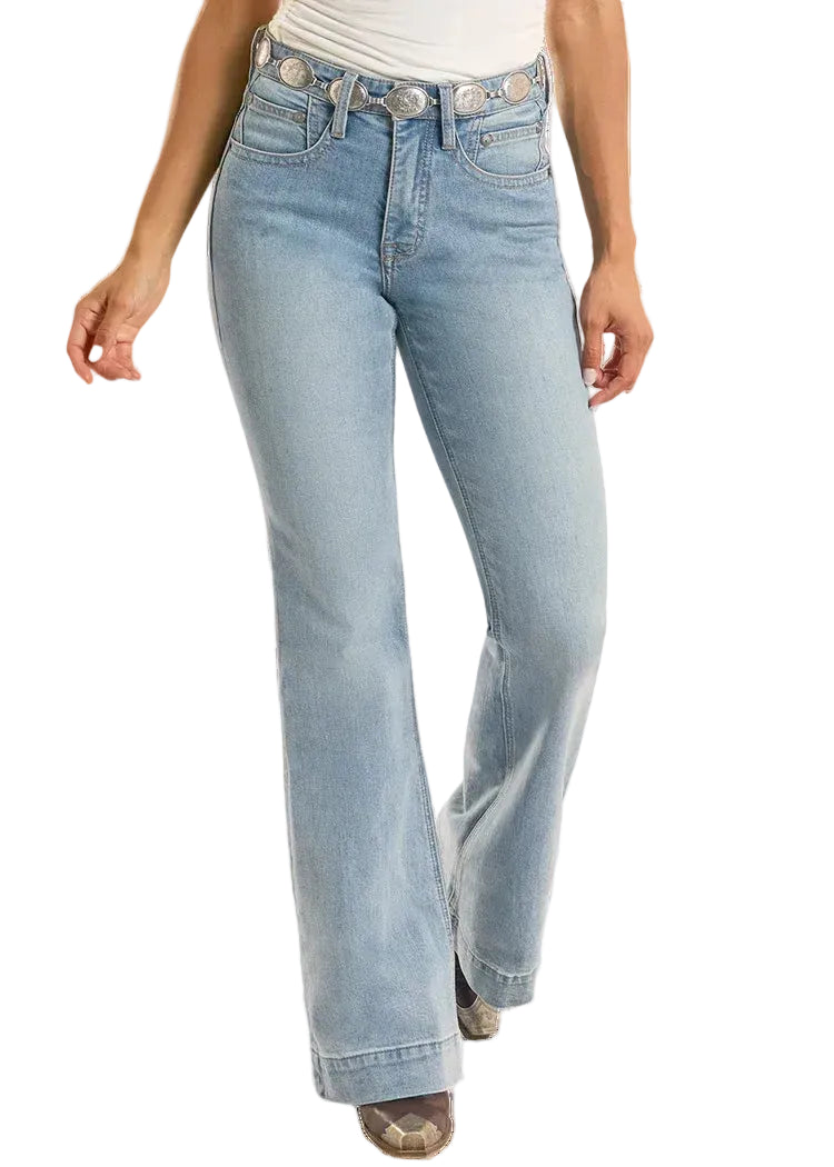 Rock &amp; Roll Women Mid Rise Coin Pocket Denim Trousers Jean BW5MD09089
