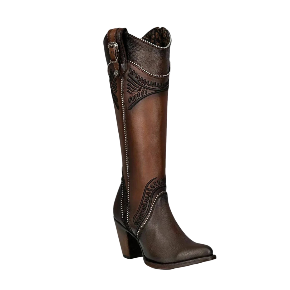 Cuadra WMN Embroidered Knee-High Boot 3F82RS Chocolate