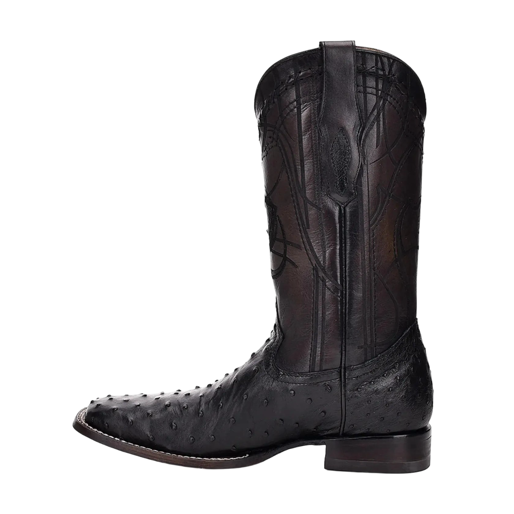 Cuadra MN Ostrich Square Toe Boot 3Z1OA1 Black