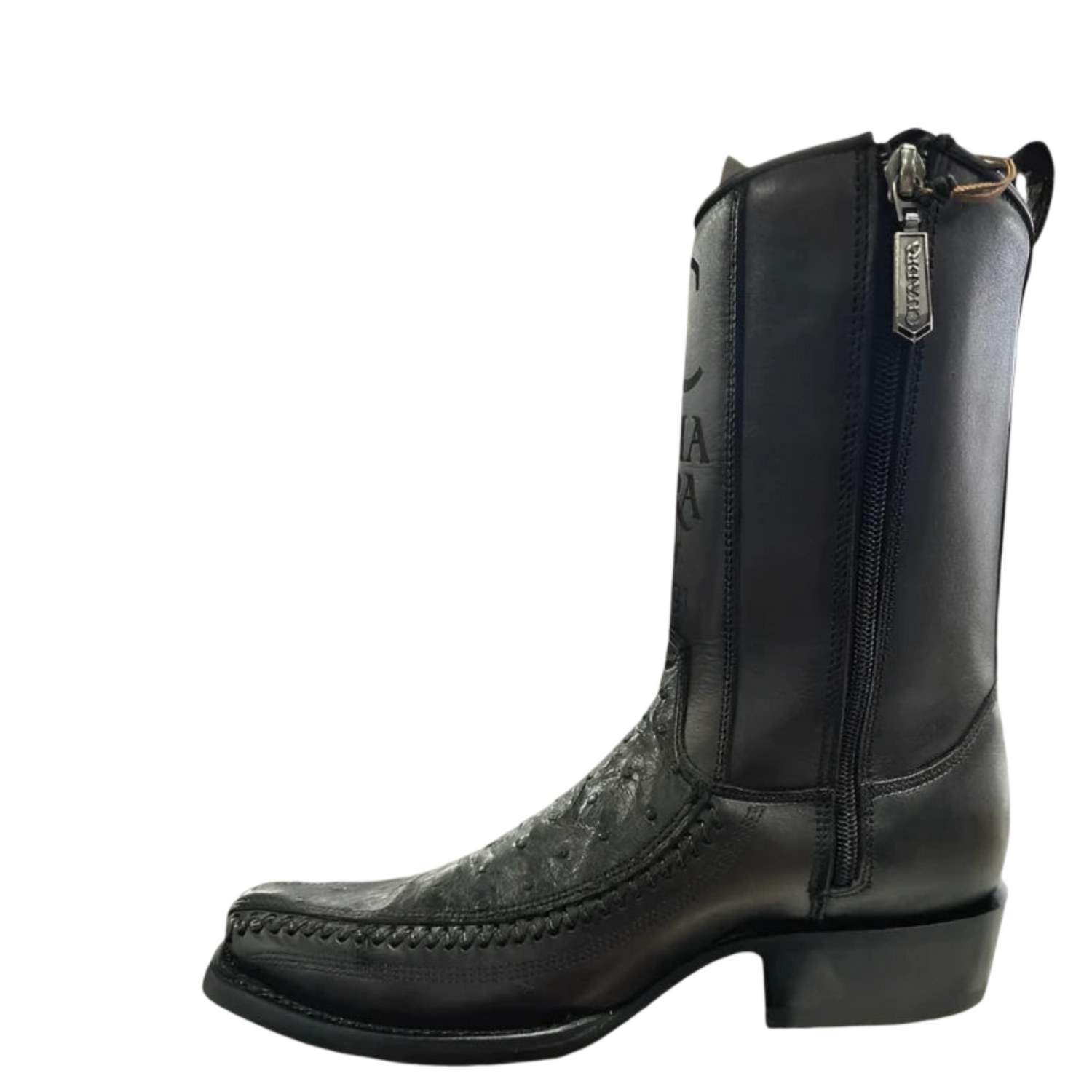 Cuadra MN Ostrich Narrow Square Toe Boot 1J2KA1 Black