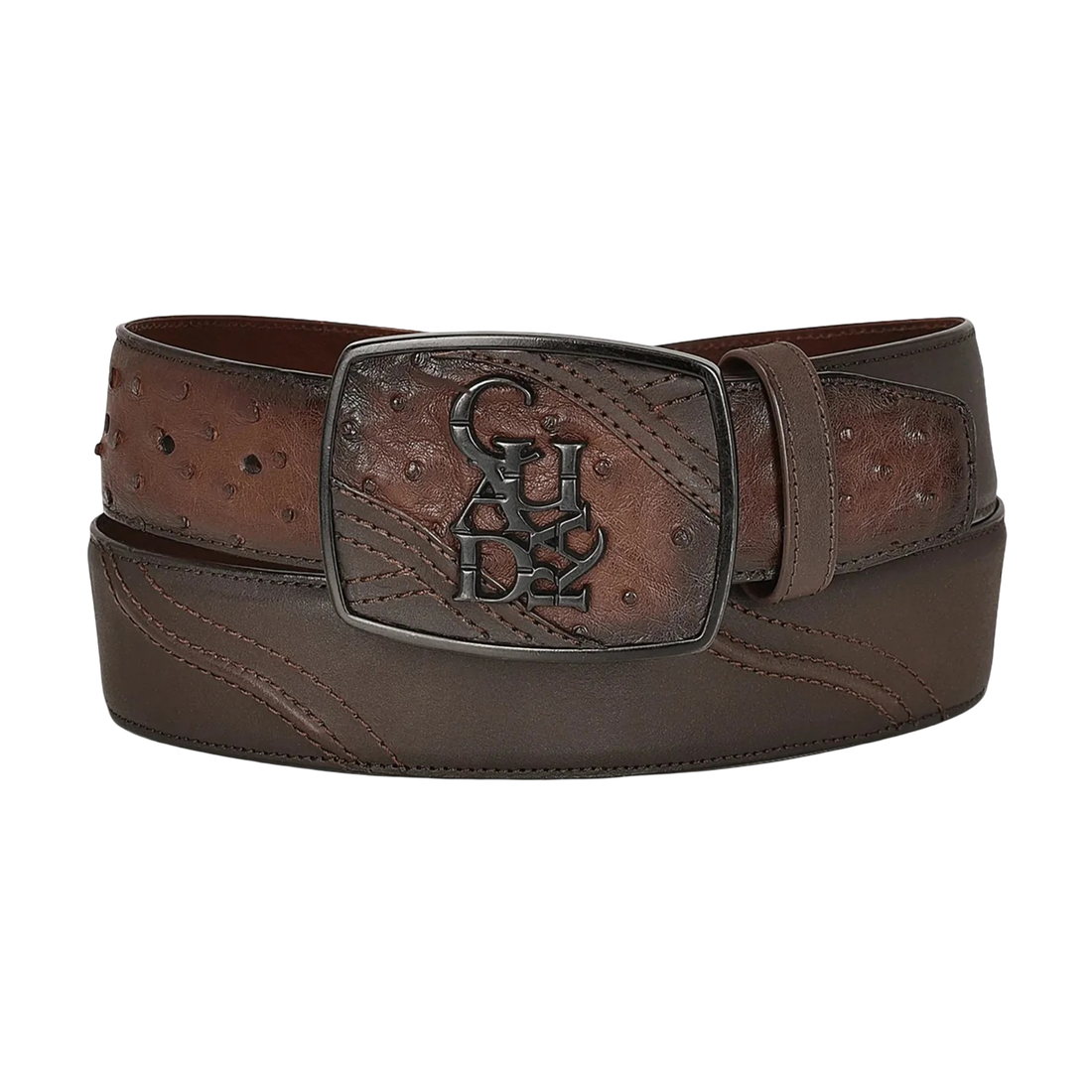 Cuadra MN Ostrich Belt CV491A1 Flame Cafe