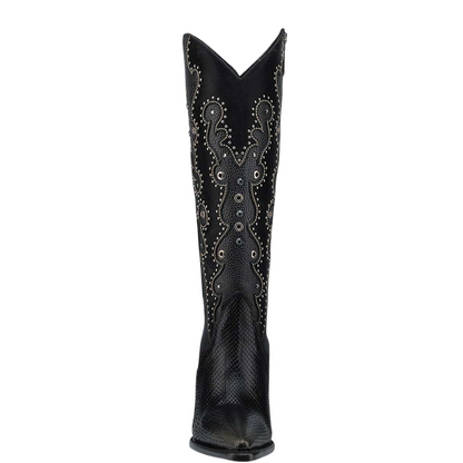 Cuadra WMN Python Knee-High Boots 4I14PH Black