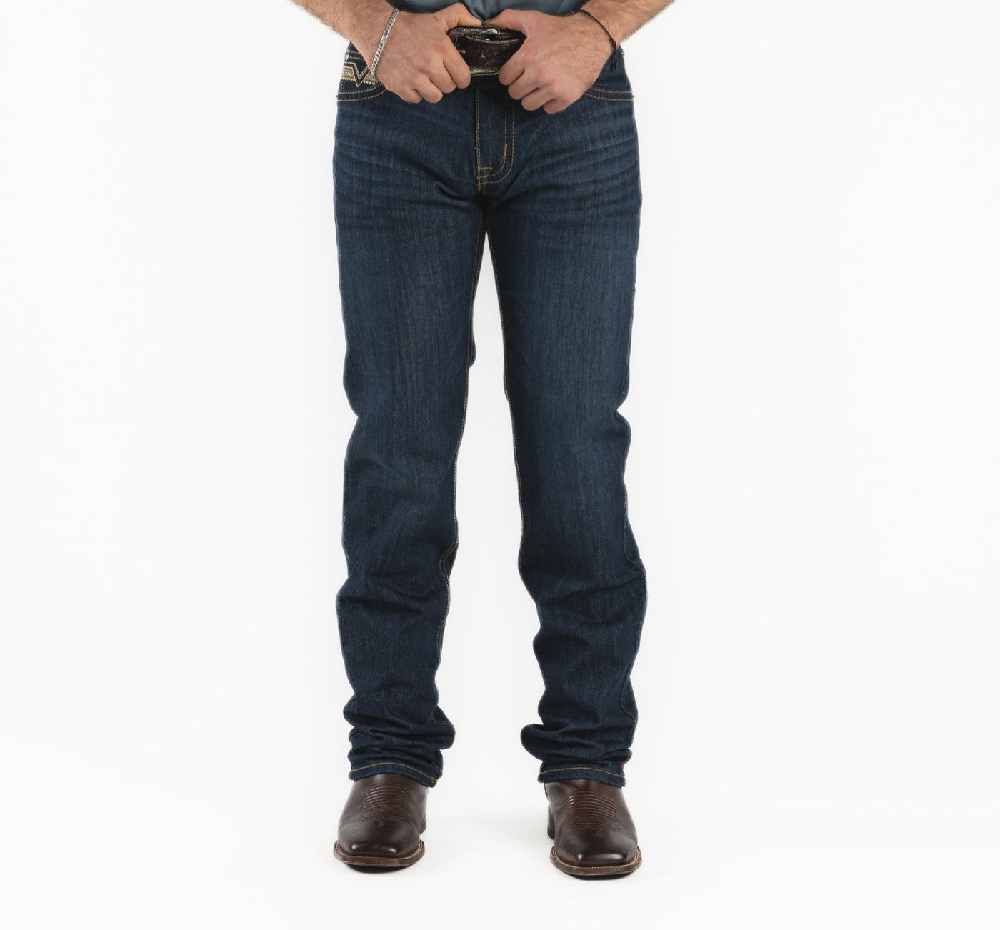 Rock &amp; Roll Men Slim Fit Straight Leg Jeans BM1RD04828