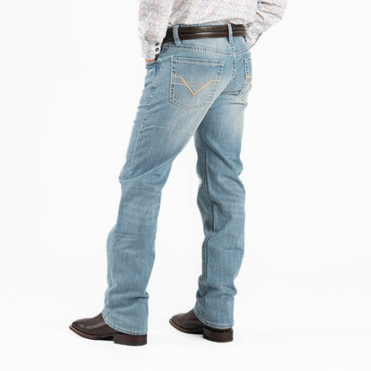 Rock &amp; Roll Men Slim Fit Ladder Stitch Emb Revolver Jeans BM1RD06219