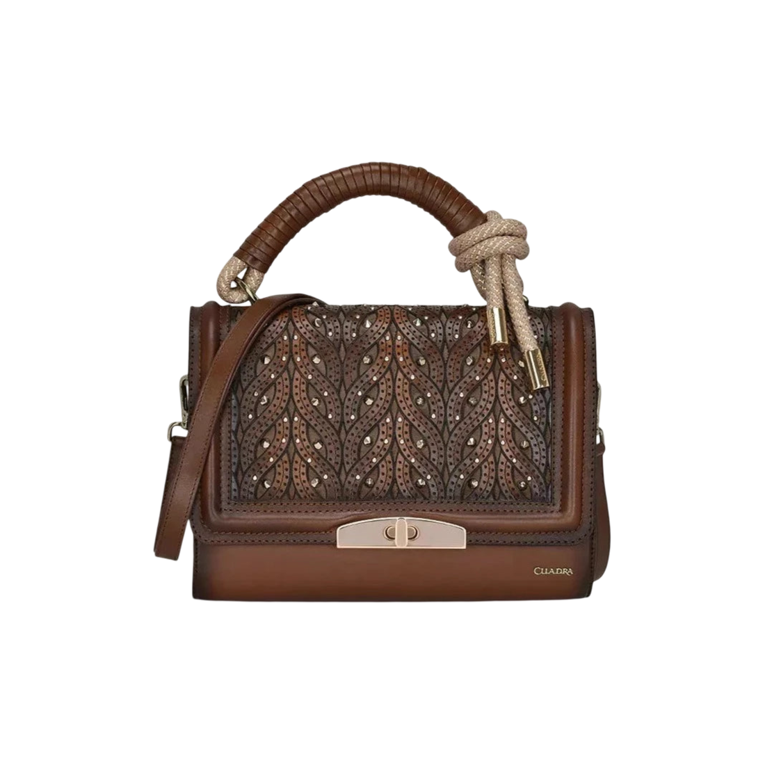 Cuadra WMN Cowhide Crystal Woven Bag BOD99RS Brown