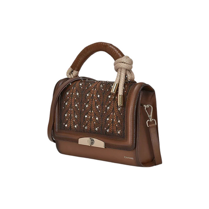 Cuadra WMN Cowhide Crystal Woven Bag BOD99RS Brown