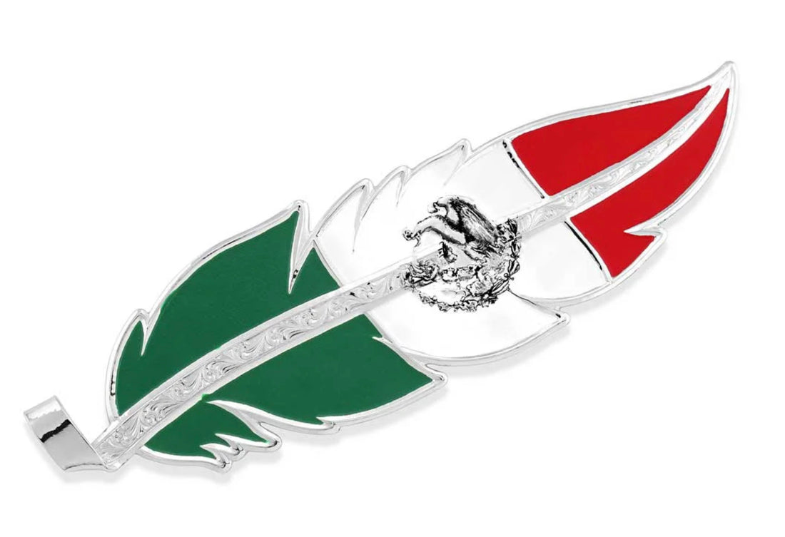 Montana Silversmiths Mexico Flag Hat Feather HF5458MX