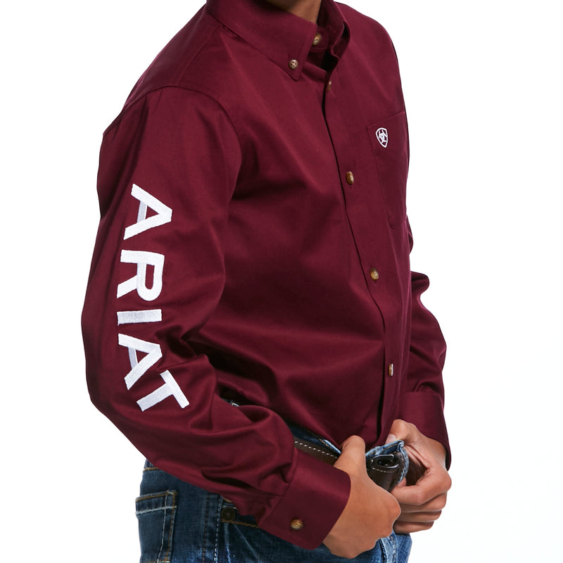 Ariat KID Burgundy/White shirt 10030163