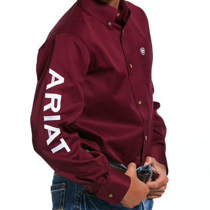 Ariat KID Burgundy/White shirt 10030163