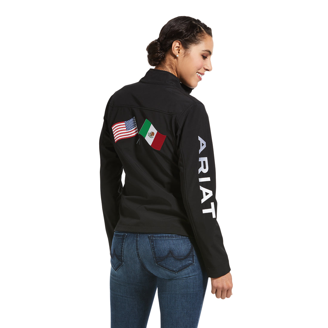 Ariat Women Black USA/MEX Softshell 10043236 Jacket