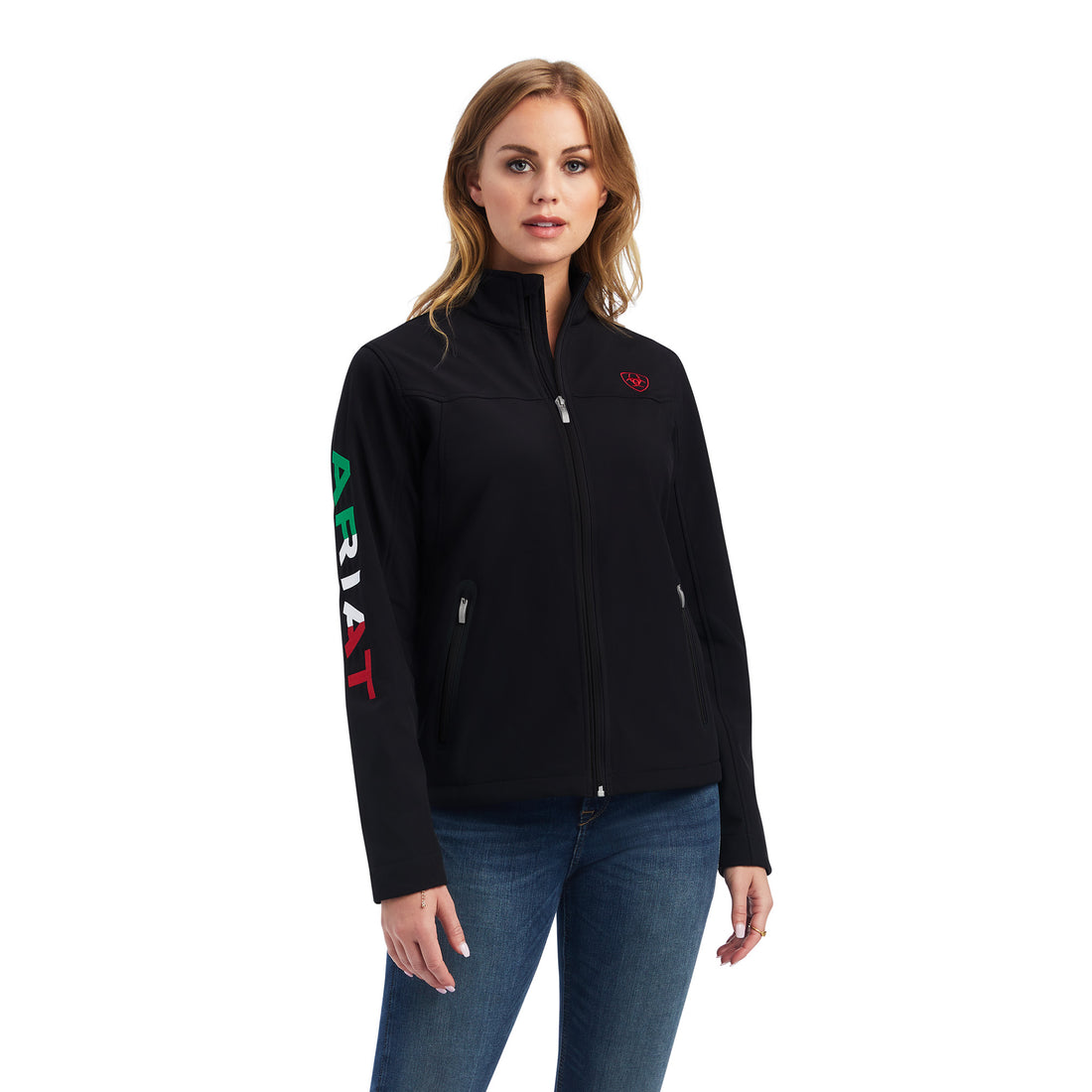 Ariat Women Black Mexico Logo Softshell 10043057 Jacket
