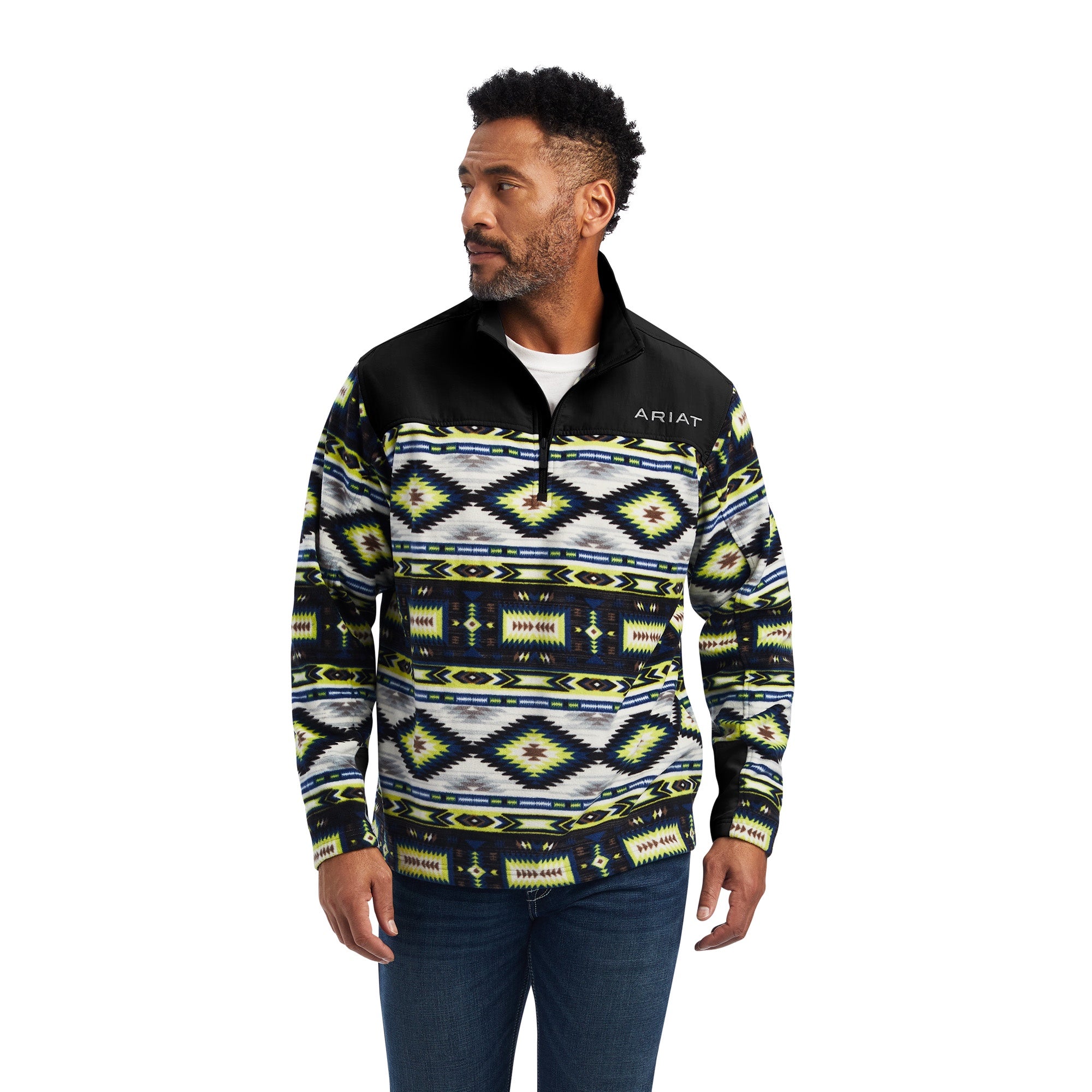 Ariat Men 1/4 Zip Lime Green 10041457 Sweatshirt