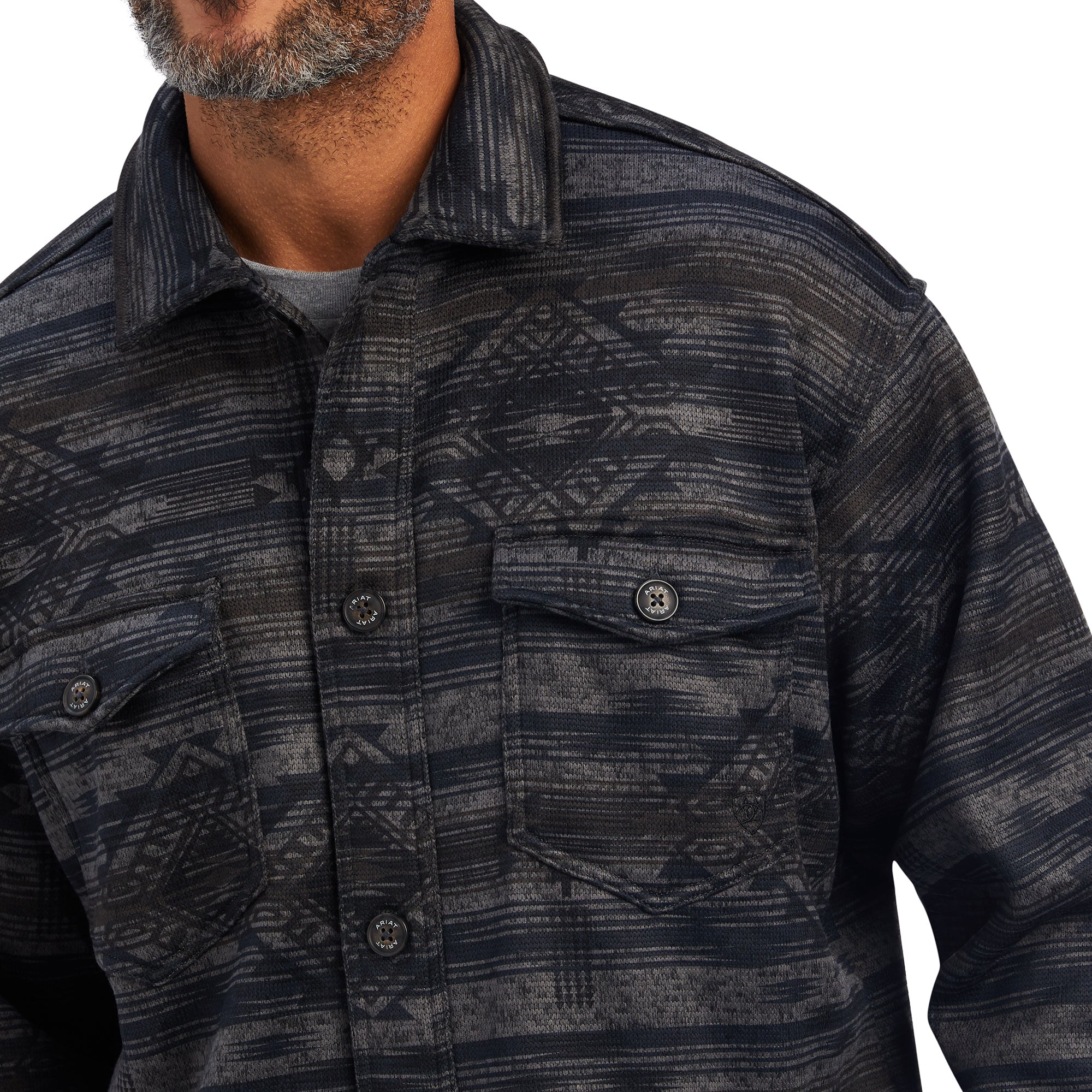Ariat Men Black Caldwell Printed Shirt 10041734 Jacket