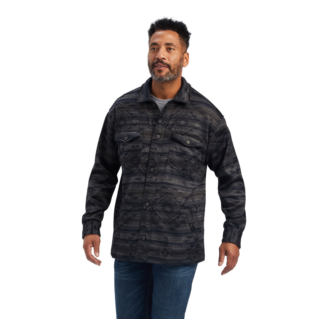 Ariat Men Black Caldwell Printed Shirt 10041734 Jacket