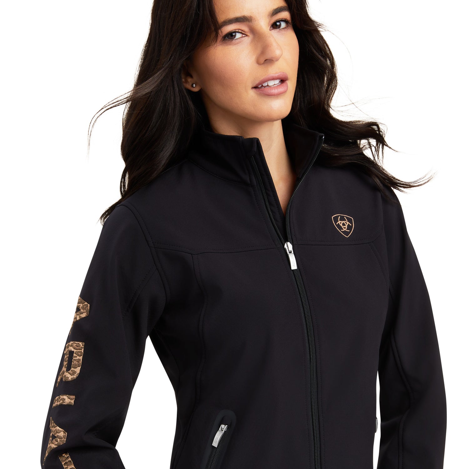 Ariat Women Black/Leopard Softshell 10041278 Jacket